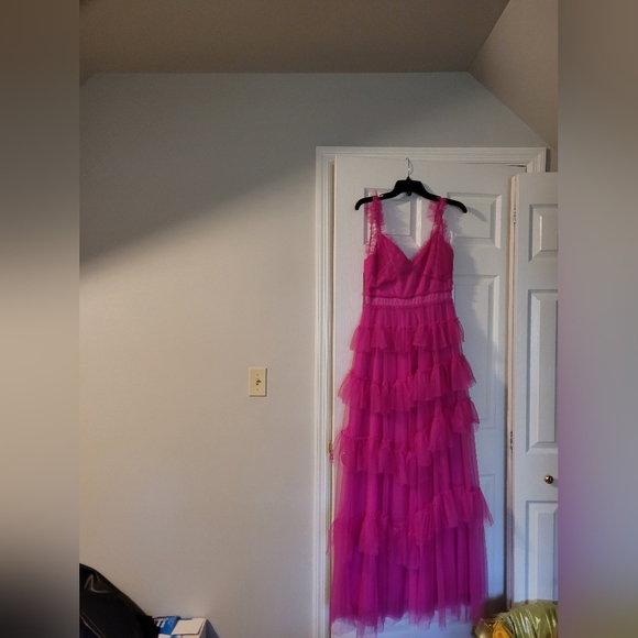 Dresses & Skirts - NWT-Vibrant Pink Layered Gown